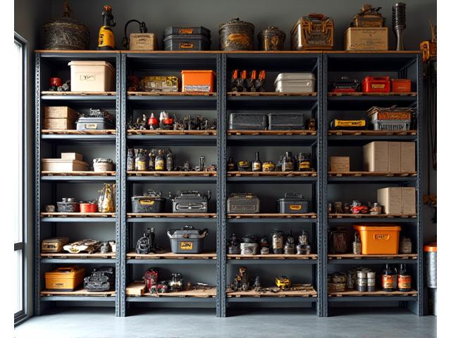 A vertical stack of modular storage bins, with the most frequently accessed items (like everyday tools) clearly visible and within reach at waist height, and less frequently used items (seasonal decor) in bins on higher shelves.